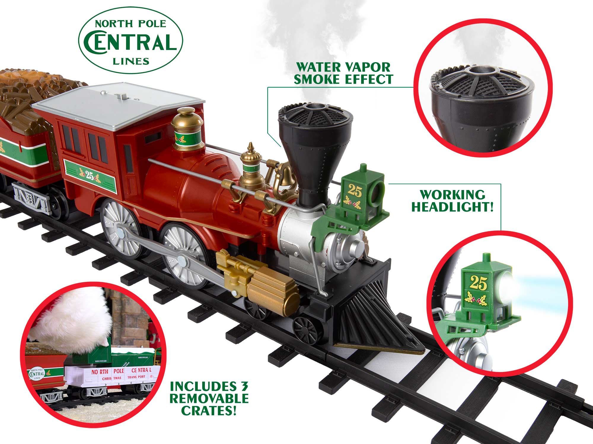North Pole Central Ready to Play Train Set w Bluetooth
